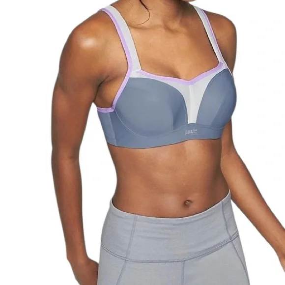 Panache Gray and purple High-Impact Sports Bra 34E - Picture 2 of 12